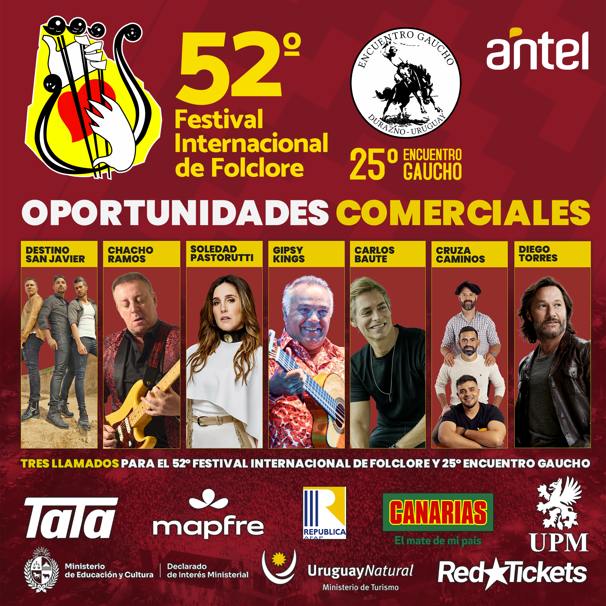 Gobierno de Durazno abre tres llamados comerciales para el 52º Festival Internacional de Folclore y el 25º Encuentro Gaucho