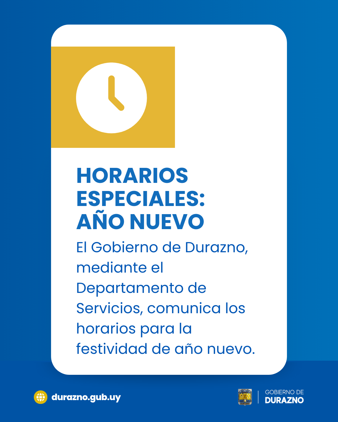 Servicios previstos con motivo de la festividad de Año Nuevo