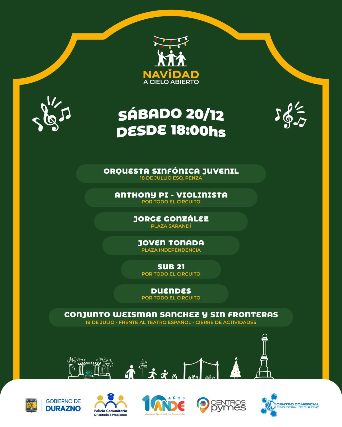 Navidad a Cielo Abierto: sábado y domingo 18 de Julio será peatonal y calle Rivera habilitará media calzada 
