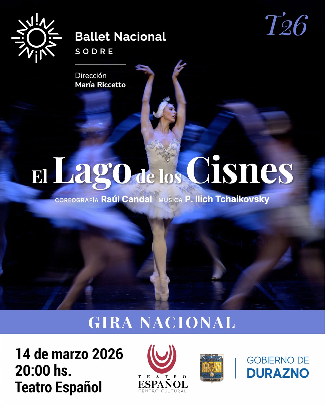 Llega a Durazno el “Lago de los Cisnes” con el Ballet del Sodre