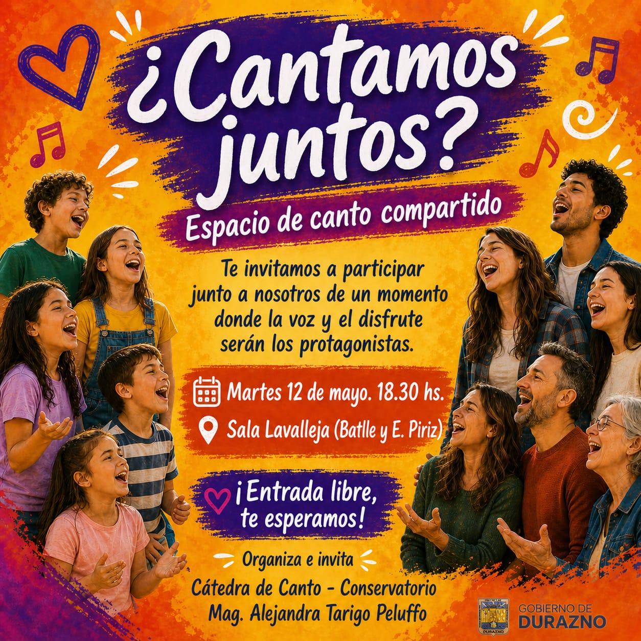 ¿Cantamos juntos?: interesante propuesta musical el martes 12 en Sala Lavalleja