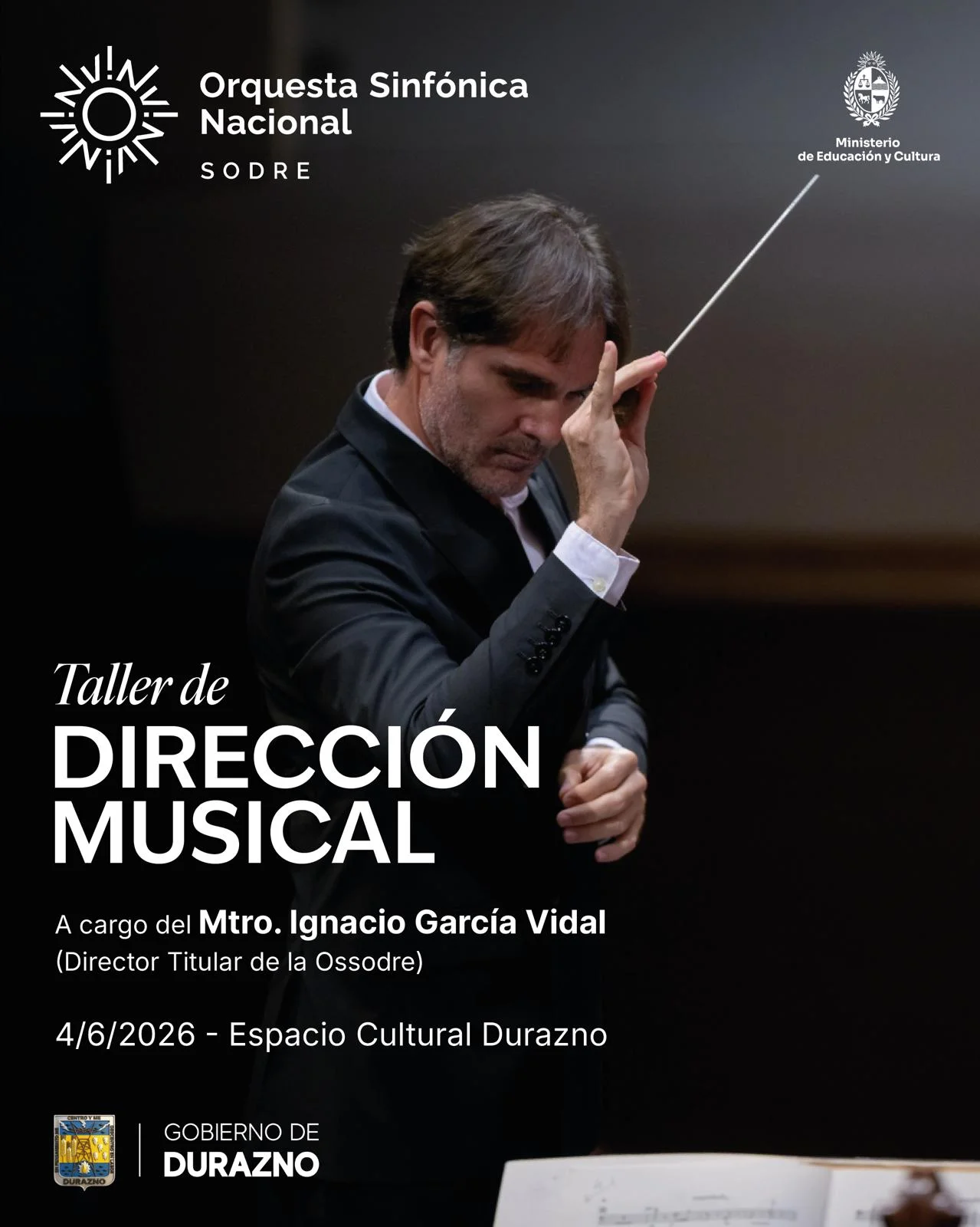 Reconocido director español Ignacio García Vidal dictará taller orquestal y coral en Durazno