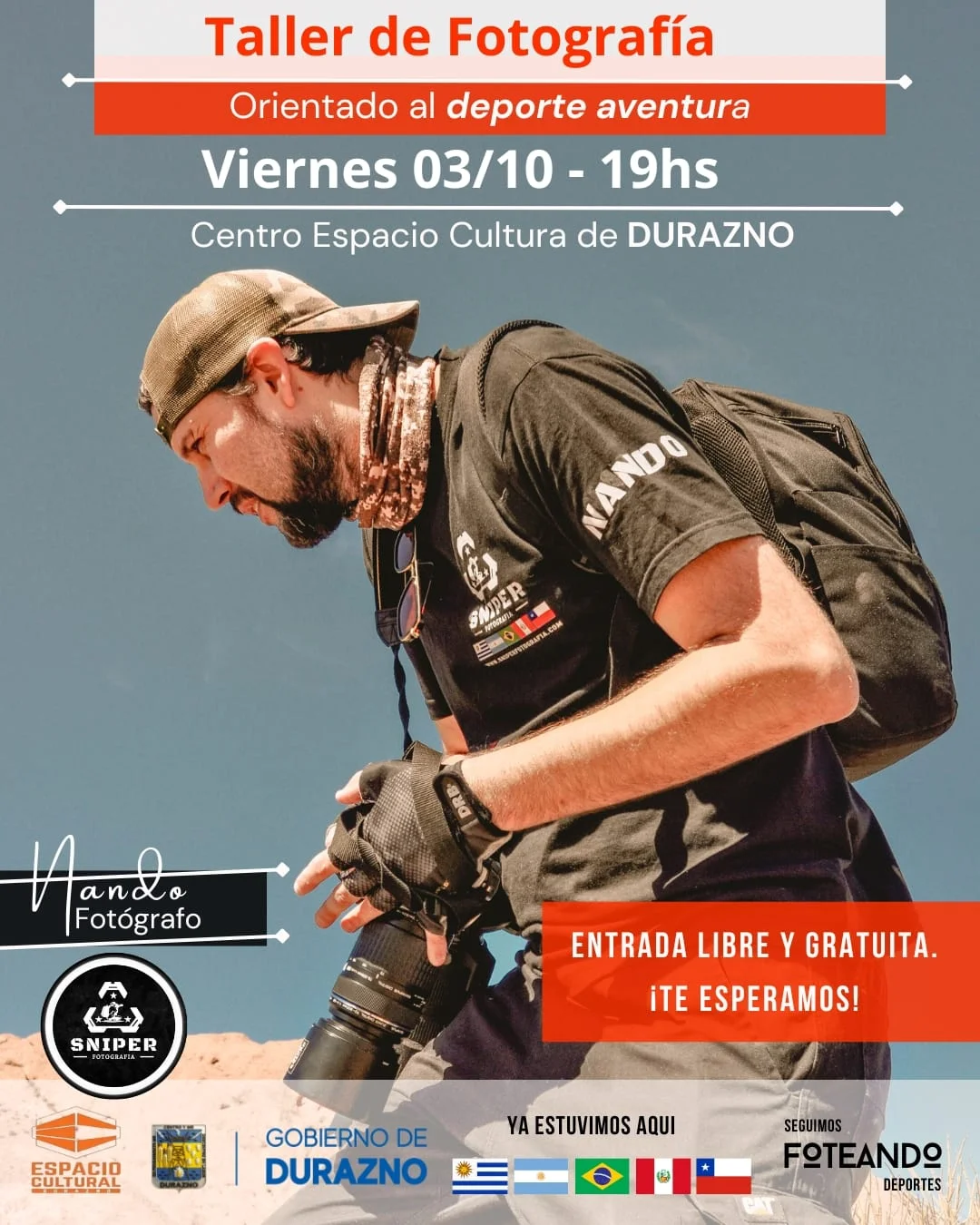 Charla y Taller de Fotografía de Aventura y Deporte en Durazno