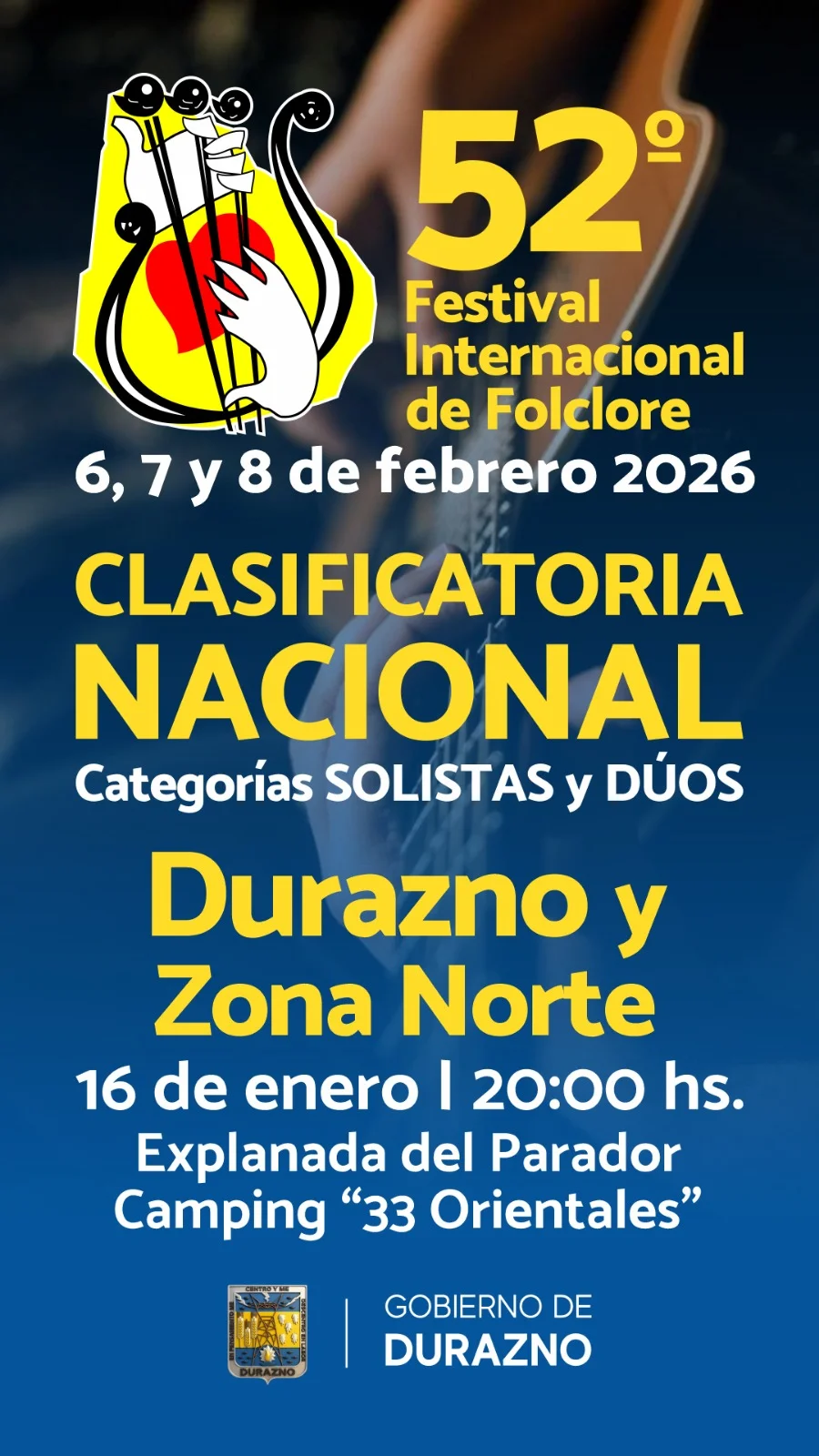 Durazno define solista y dúo clasificados para la final del 52.º Festival con presentación de talentos regionales