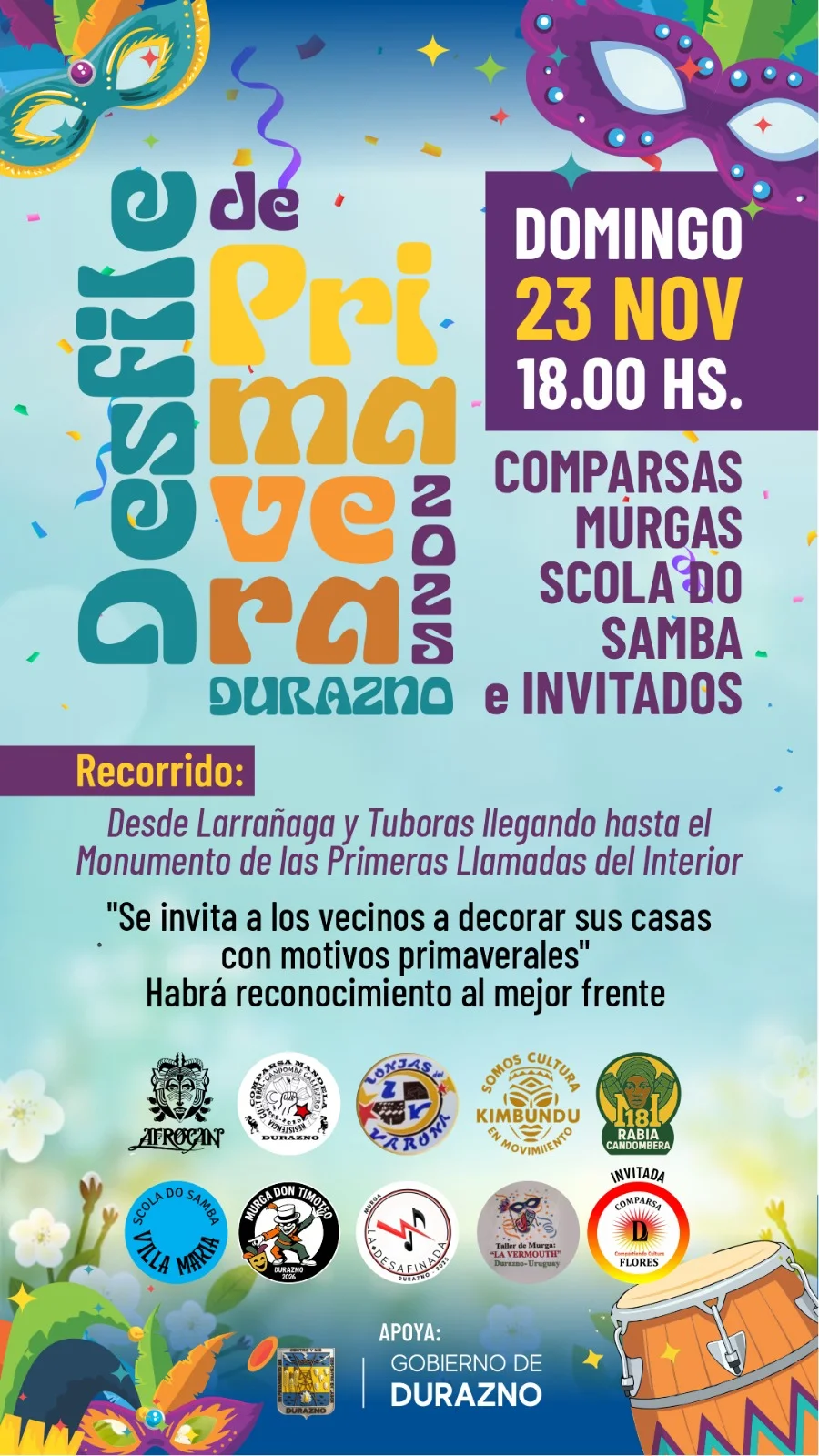 Lubolas, murgas y samba colorean el Desfile de Primavera este domingo