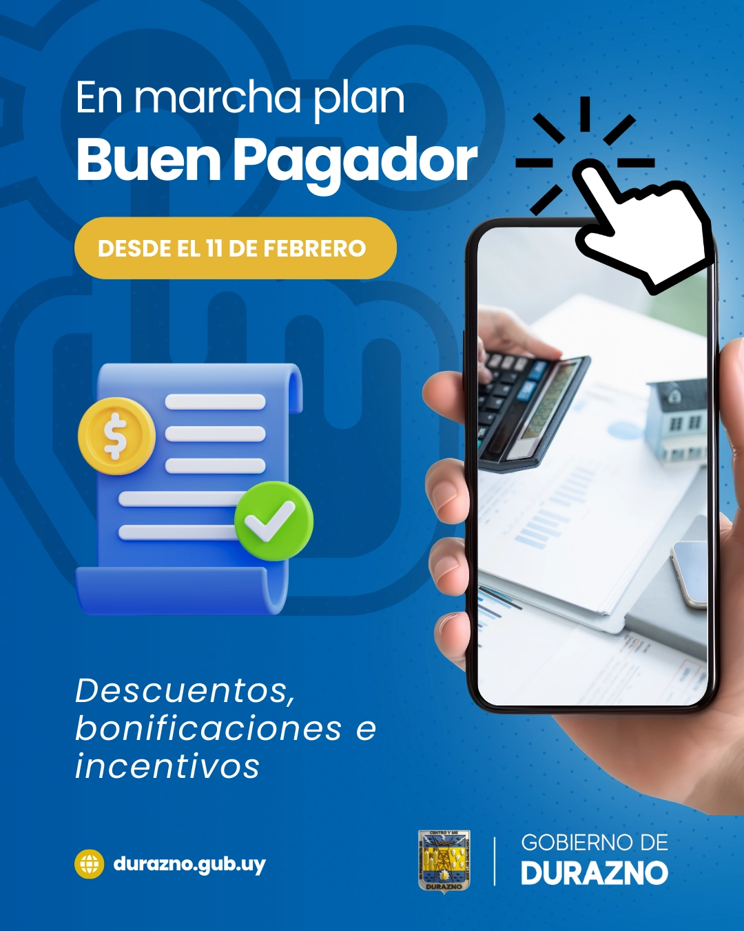 Gobierno de Durazno lanza el Plan Buen Pagador y un régimen de refinanciación de deudas