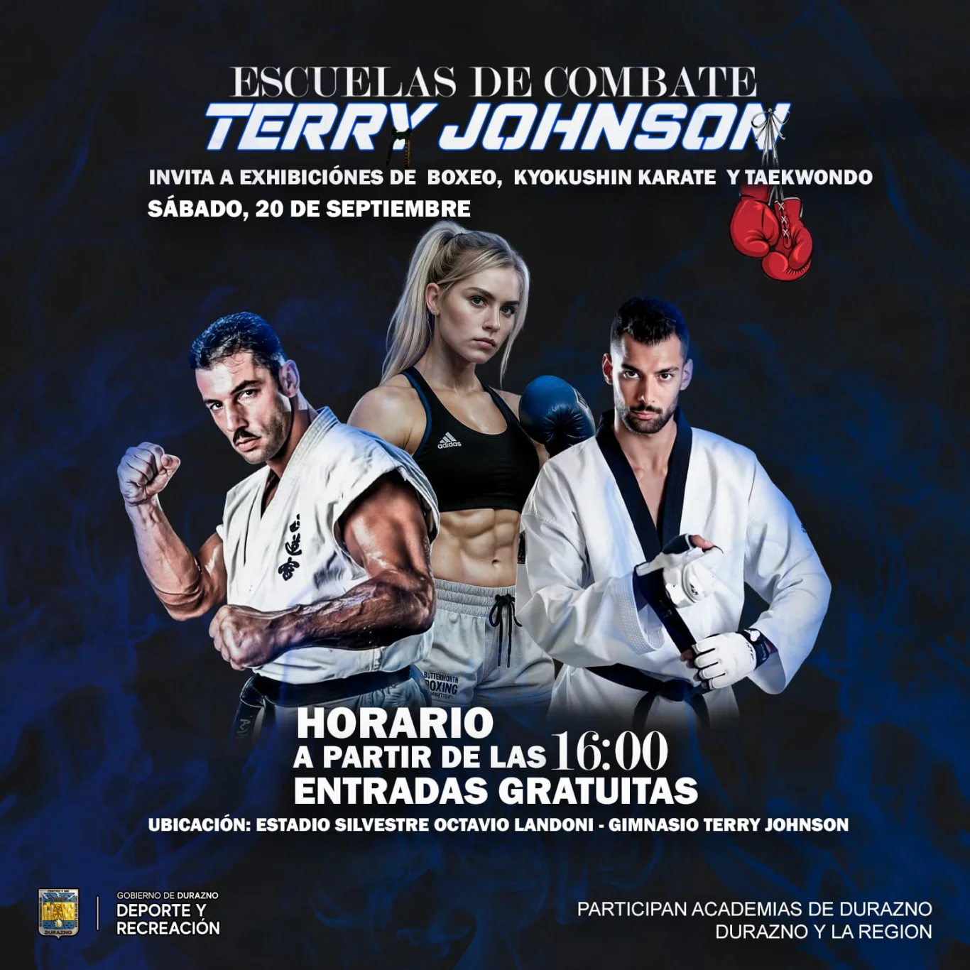 Velada regional de exhibición de deportes de contacto en Durazno