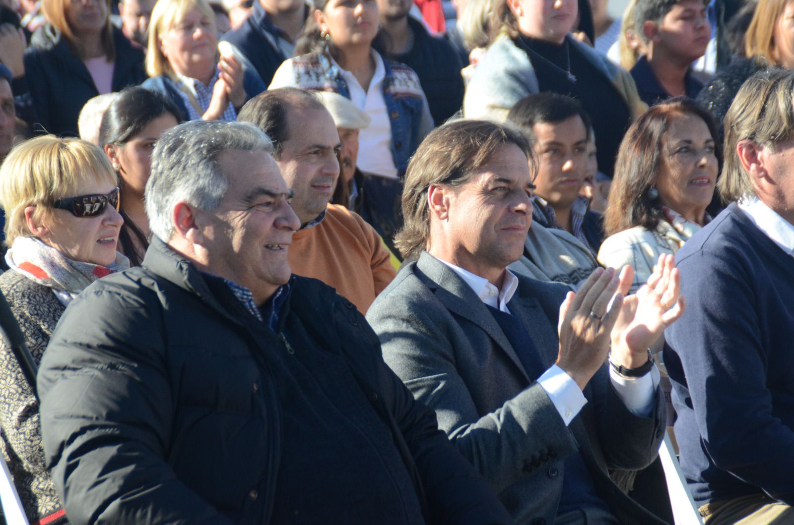 Presidente Lacalle Pou e Intendente Vidalín (foto de archivo)