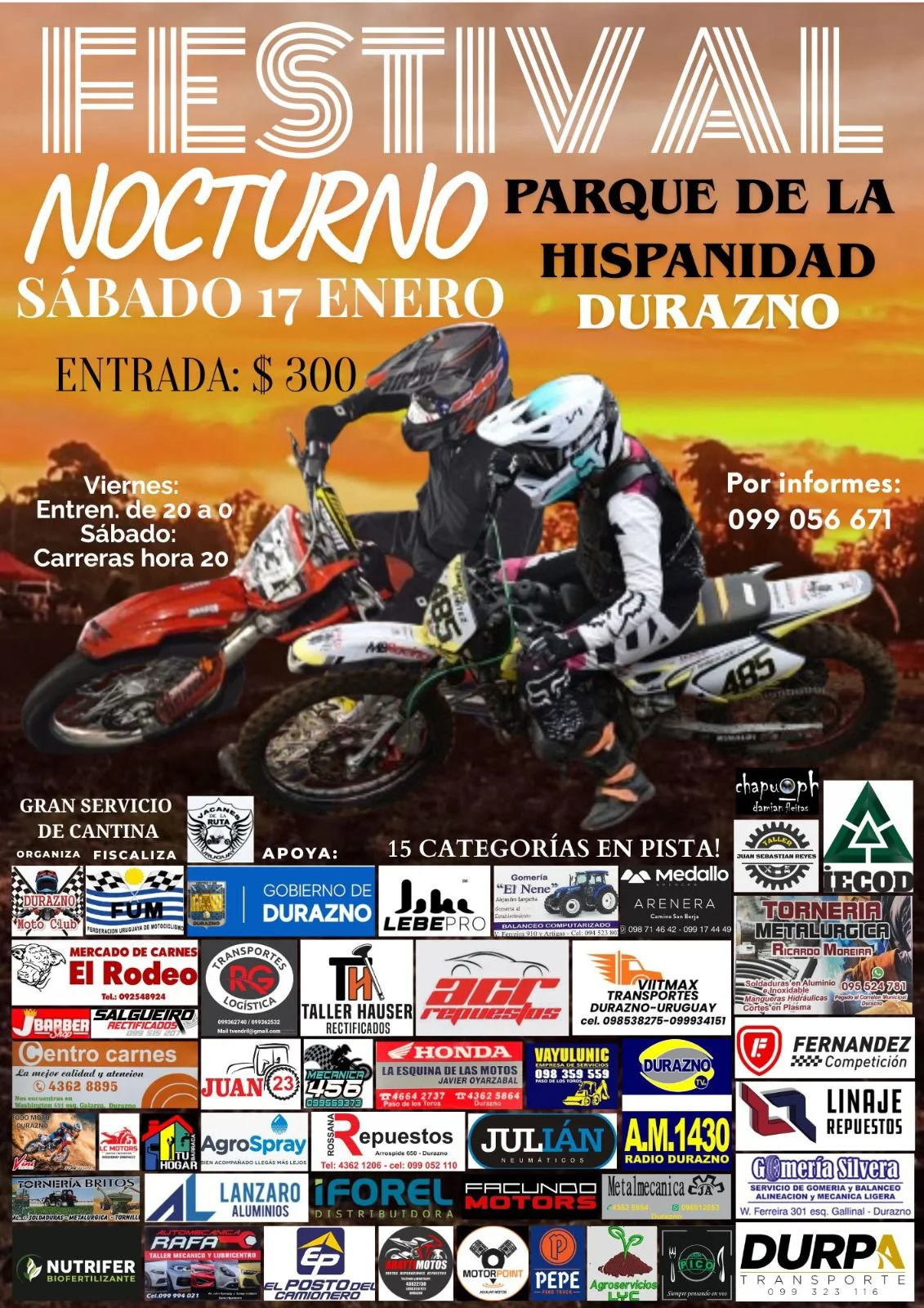 Durazno se prepara para el Festival Nocturno de Motociclismo este viernes y sábado